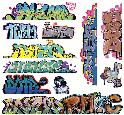 Blair Line 1259 Mega Set Modern "Tagger" Graffiti Decals #10 pkg(11) N Scale