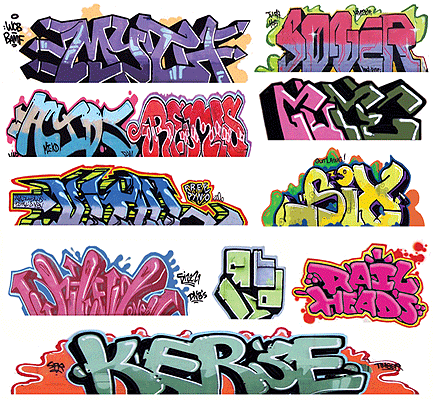 Blair Line 1257 Mega Set Modern "Tagger" Graffiti Decals #8 pkg(10) N Scale