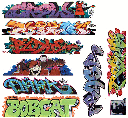 Blair Line 1258 Mega Set Modern "Tagger" Graffiti Decals #9 pkg(9) N Scale