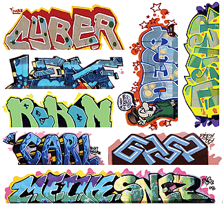 Blair Line 1261 Mega Set Modern "Tagger" Graffiti Decals #12 pkg(8) N Scale