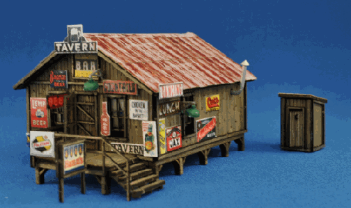 Blair Line 1003 Sam's Roadhouse w/Outhouse Kit - Main Building: 1-1/2 x 2-3/8" 3.8 x 6cm N Scale