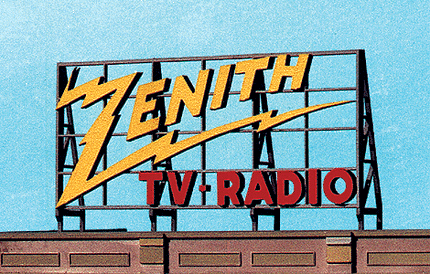 Blair Line 2527 Laser-Cut Wood Billboard Kits - Large for HO S & O Zenith TV & Radio 4.20 x 2.25" A Scale