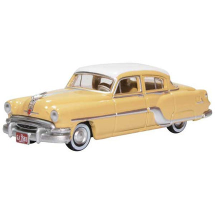 Oxford HO Scale Pontiac Chieftain 4-Door Sedan 1954 Maize Yellow / Winter White