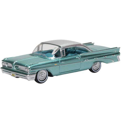 Oxford HO Scale Pontiac Bonneville Coupe 1959 Seaspray Green / Silver