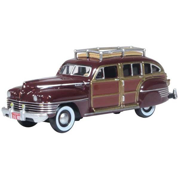 Oxford HO Scale Chrysler Town & Country Woody Wagon 1942 Regal Maroon