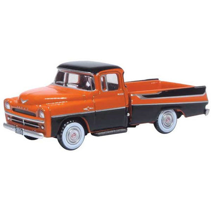 Oxford HO Scale Dodge D100 Sweptside Pickup 1957 Omaha Orange / Jewel Black