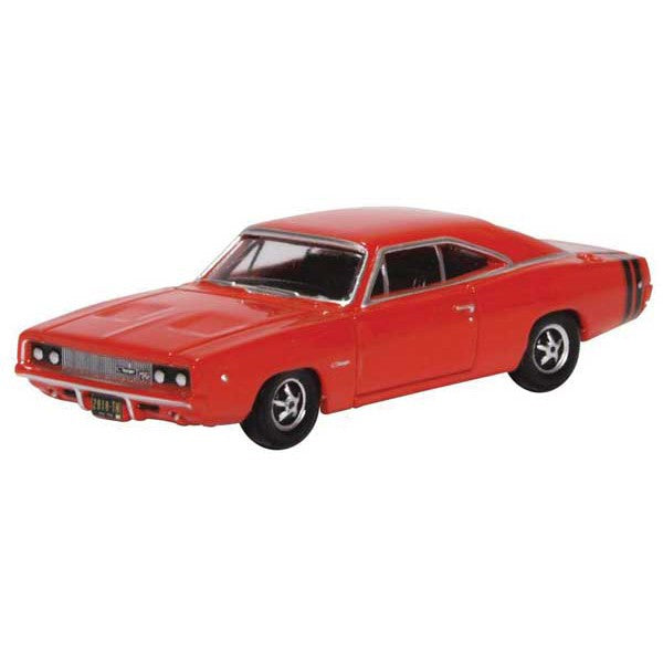 Oxford HO Scale Dodge Charger 1968 Bright Red