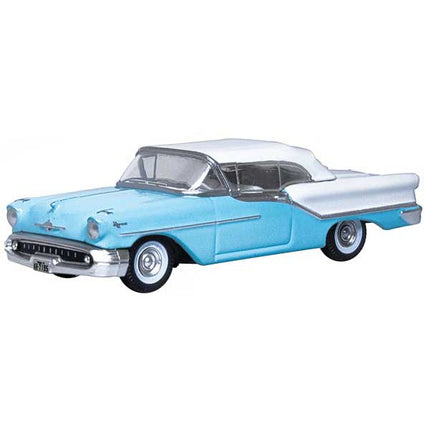 Oxford HO Scale Oldsmobile 88 Convertible 1957 Banff Blue / Alcan White (Closed)