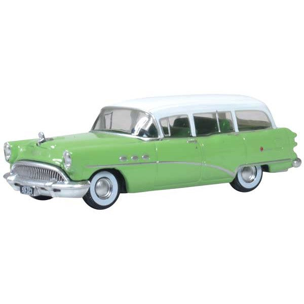 Oxford HO Scale Buick Century Estate Wagon 1954 Willow Green / Arctic White