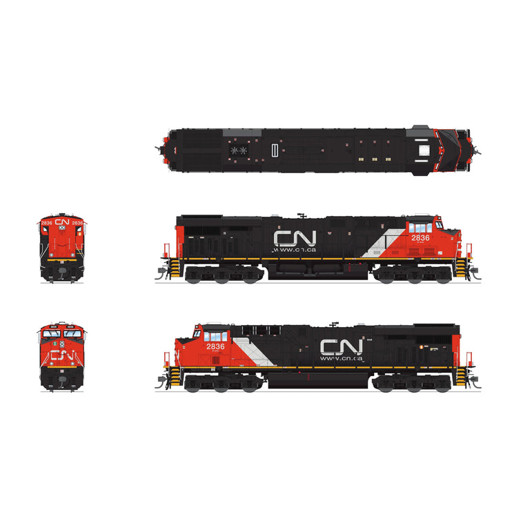 Broadway Limited HO Scale Canadian National 2836 ES44AC GEVO Locomotive DCC/Sound Pargon 4