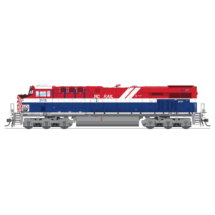 Broadway Limited HO Scale Canadian National BC Rail Heritage 3115 ES44AC GEVO Locomotive DCC/Sound Pargon 4