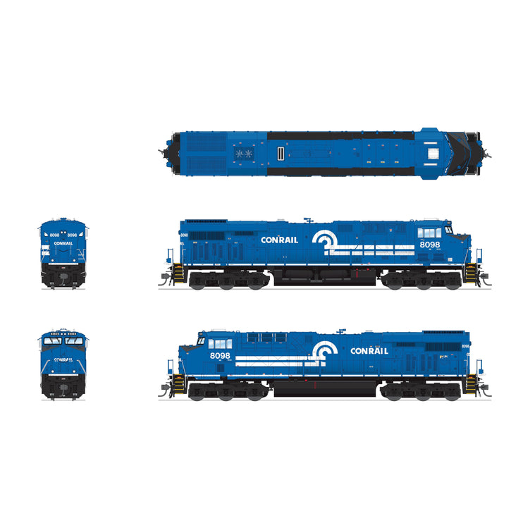 Broadway Limited HO Scale Norfolk Southern Conrail 8098 Heritage ES44AC GEVO Locomotive DCC/Sound Pargon 4