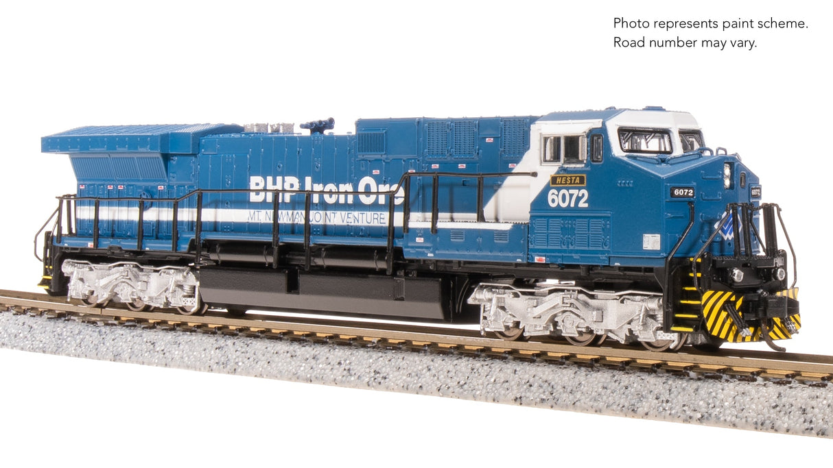 Broadway Limited N GE AC6000, BHP Iron Ore #6072, Blue & White, "Hesta" Stealth DC