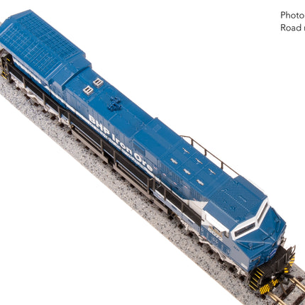 Broadway Limited N GE AC6000, BHP Iron Ore #6072, Blue & White, "Hesta" Stealth DC