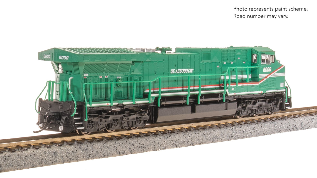 Broadway Limited N 8GE AC6000, GE Demo #6000, Green Demo Paint Stealth DC