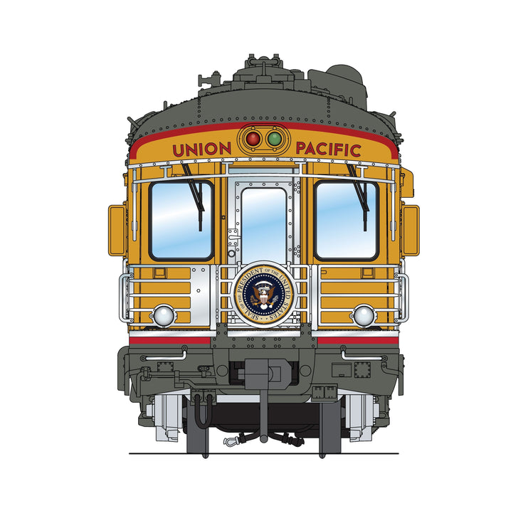 Broadway Limited HO Scale Union Pacific Business Car, UP #119 "Kenefick", "George Bush Funeral Train" Drumhead