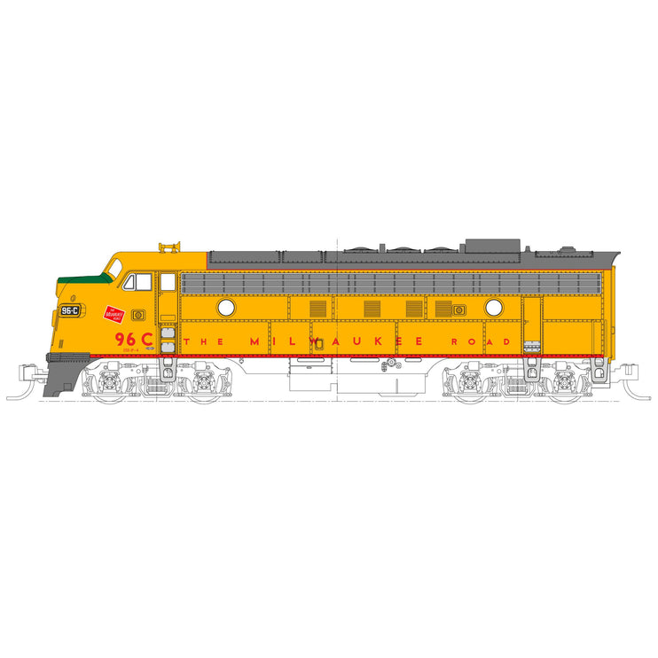 Kato N Scale Milwaukee Road FP7A 96C Post 1955 Scheme