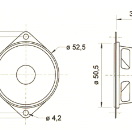 ESU Loudspeaker Visaton FRS 5, 50mm, round, 8 Ohm, with sound chamber for LokSound XL