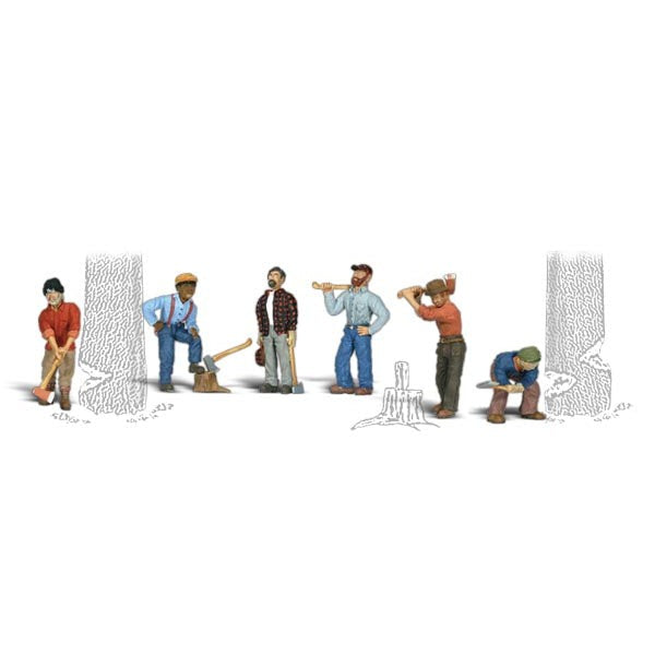 Lumberjacks - HO Scale - A set of six men