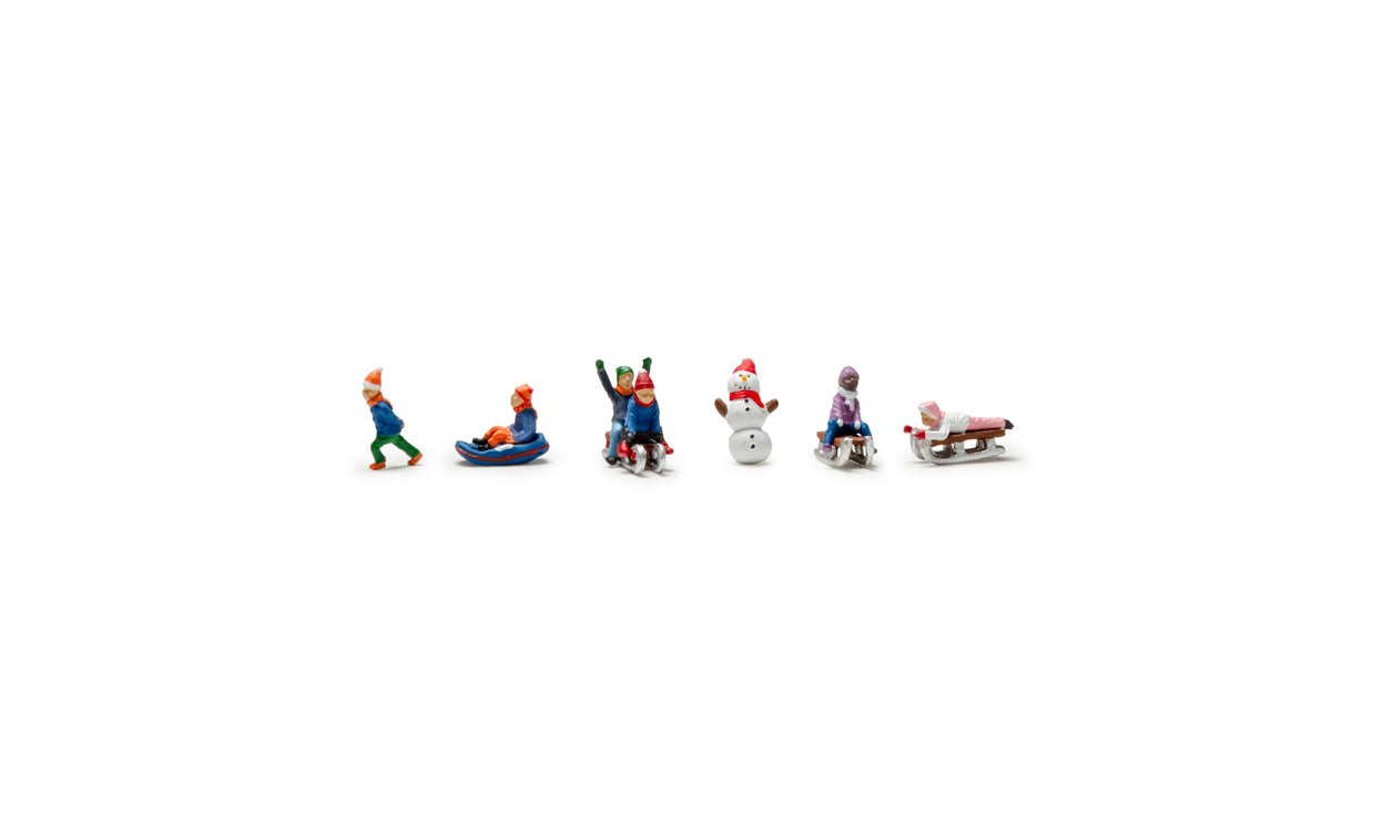 Woodland Scenics HO Scale Children Sledding | Fusion Scale Hobbies