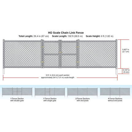 Woodland Scenics HO Scale Chain Link Fence