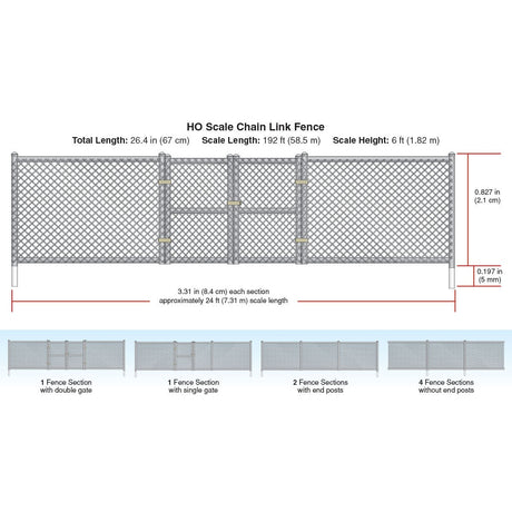 Woodland Scenics HO Scale Chain Link Fence