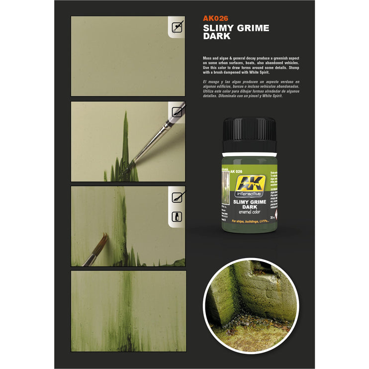 AK Interactive Slimy Grime Dark Enamel Paint 35ml Bottle