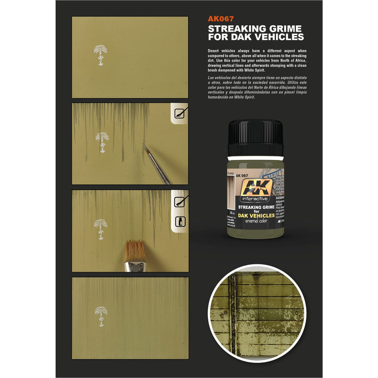 AK Interactive DAK Vehicle Streaking Grime Enamel Paint 35ml Bottle