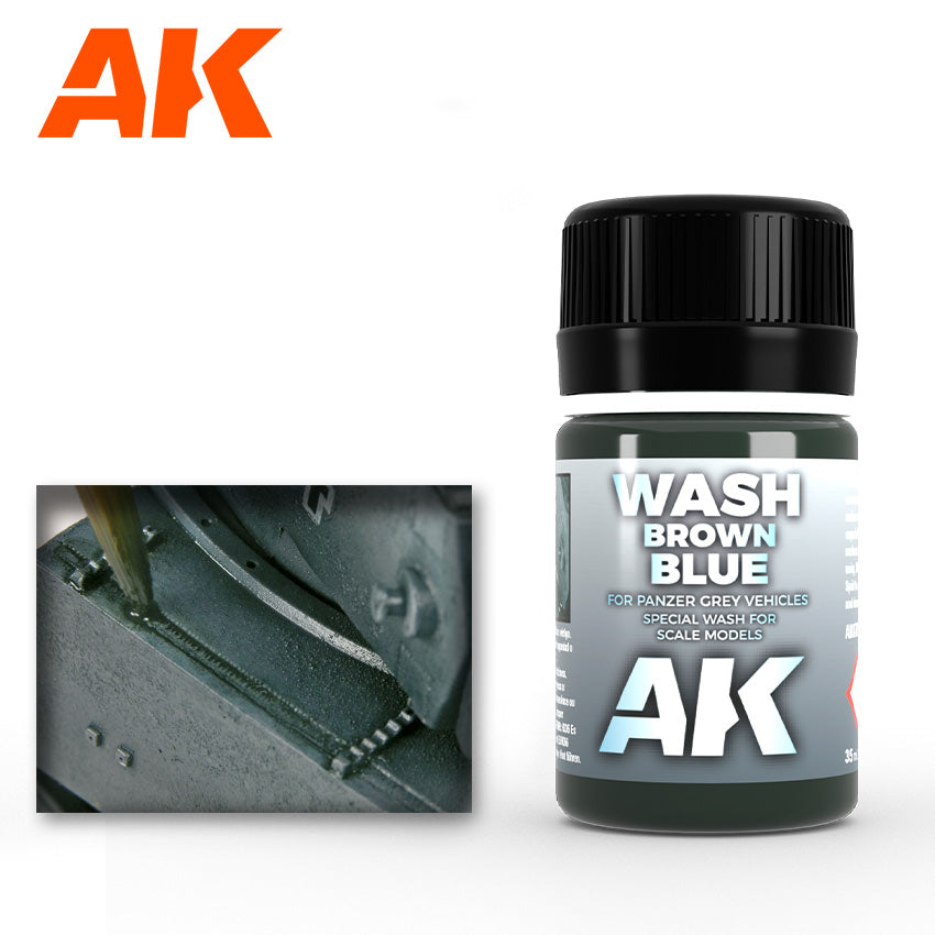 AK Interactive Brown Blue Wash Enamel Paint 35ml Bottle