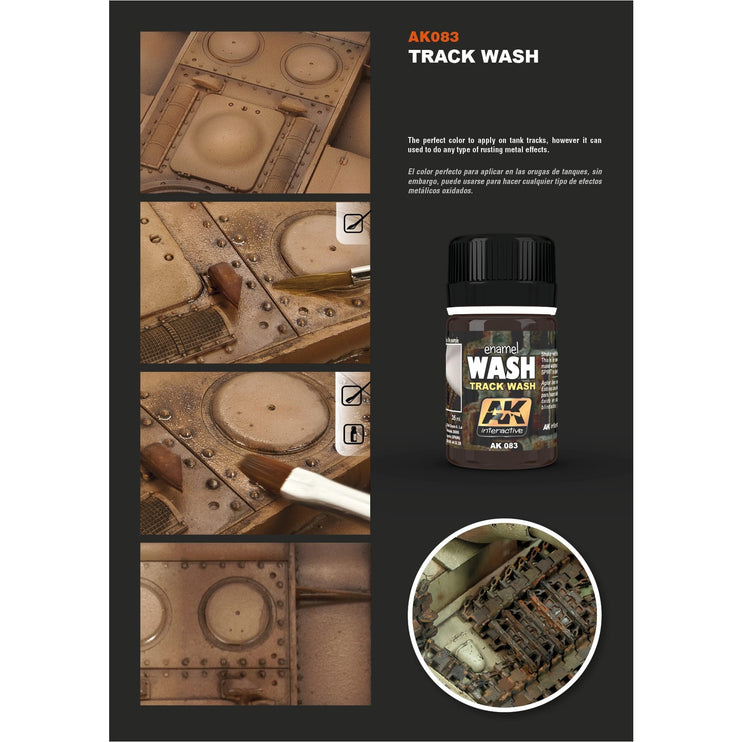 AK Interactive Track Wash Enamel Paint 35ml Bottle