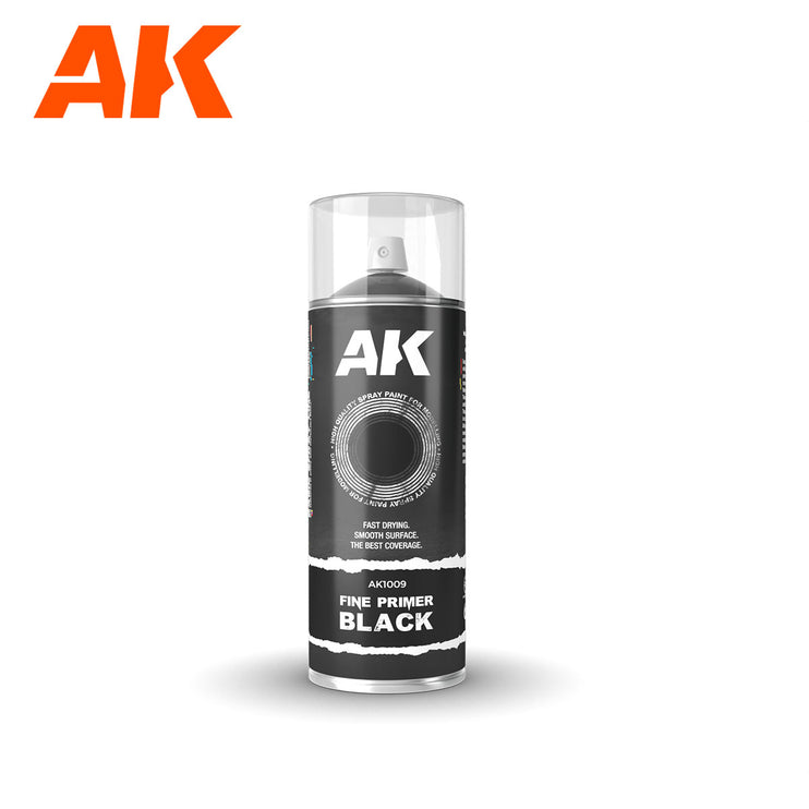 AK Interactive Fine Primer Black Spray 200ml Can