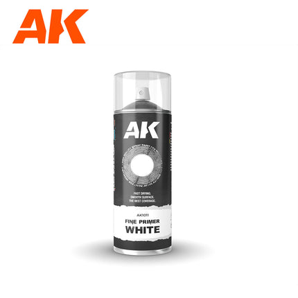 AK Interactive Fine Primer White Spray 200ml Can