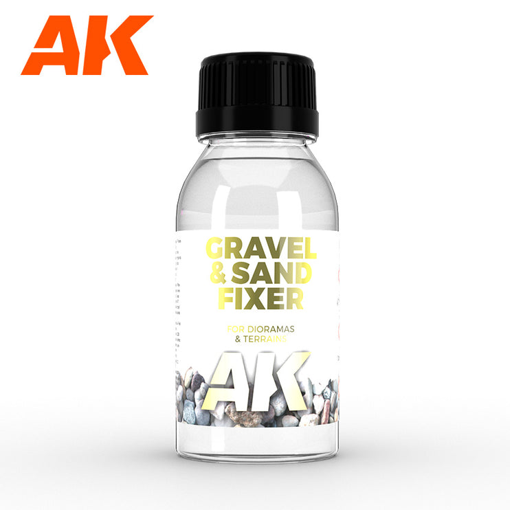 AK Interactive Gravel & Sand Fixer Enamel 100ml Bottle