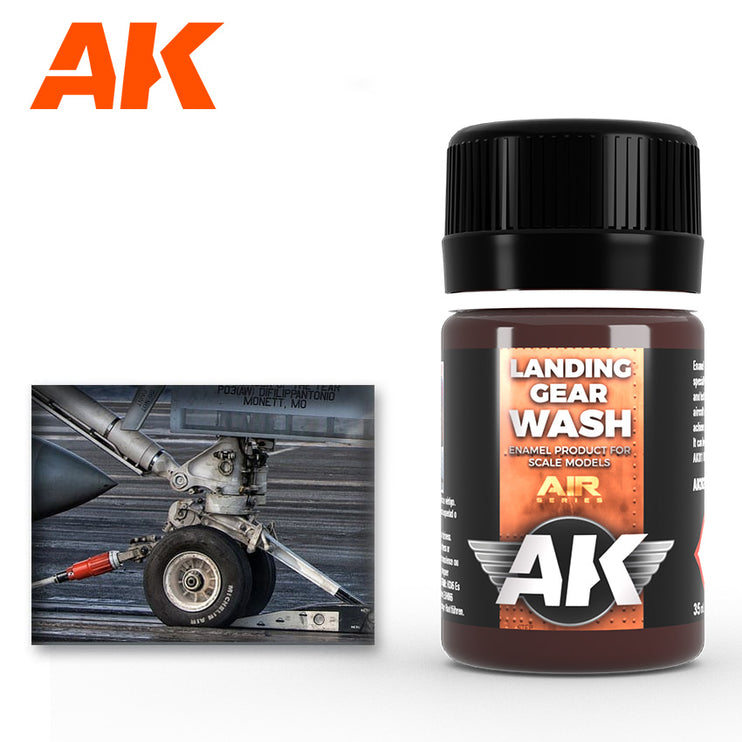 AK Interactive Air Series Landing Gear Enamel Wash 35ml Bottle