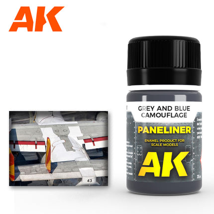 AK Interactive Air Series Panel Liner Grey & Blue Camouflage Enamel Paint 35ml Bottle