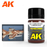 AK Interactive Air Series Panel Liner Sand & Desert Camouflage Enamel Paint 35ml Bottle