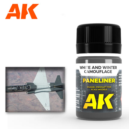 AK Interactive Air Series Panel Liner White & Winter Camouflage Enamel Paint 35ml Bottle