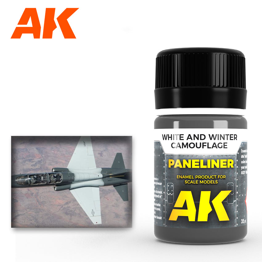 AK Interactive Panel Liner White &Winter Camouflage Enamel Paint  35ml#AK2074 NEW