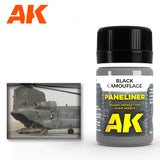 AK Interactive Air Series Panel Liner Black Camouflage Enamel Paint 35ml Bottle