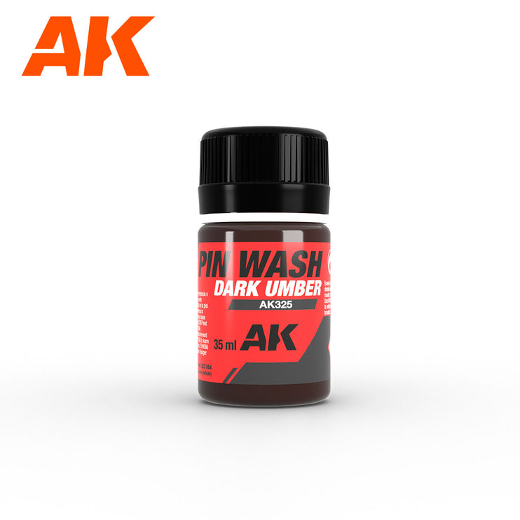 AK Interactive Pin Wash Dark Umber 35ml Bottle