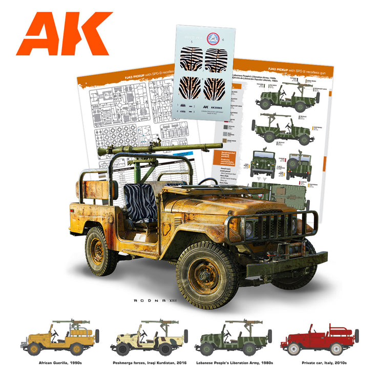 AK Interactive FJ43 Pickup with SPG-9 Recoilless Gun 1:35 scale