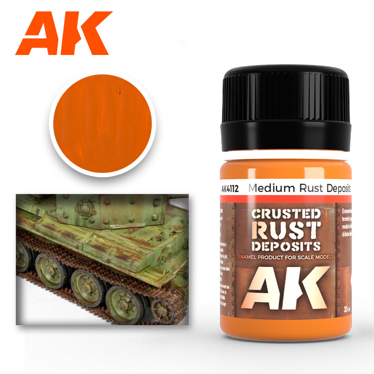 AK Interactive Medium Rust Crusted Deposits Enamel Paint 35ml Bottle