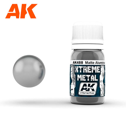 AK Interactive Xtreme Matte Aluminum Metallic Paint 30ml Bottle