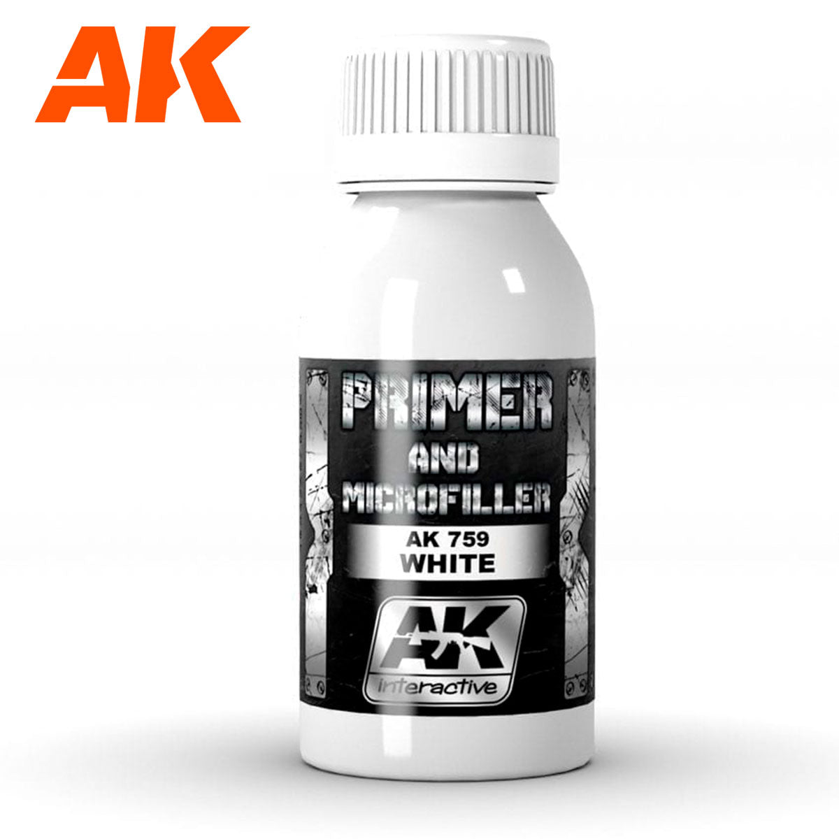 AK Interactive White Primer & Microfiller 100ml Bottle