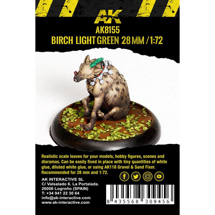 AK Interactive Birch Light Green Leaves - 28mm 1/72 (Bag 7 grams)