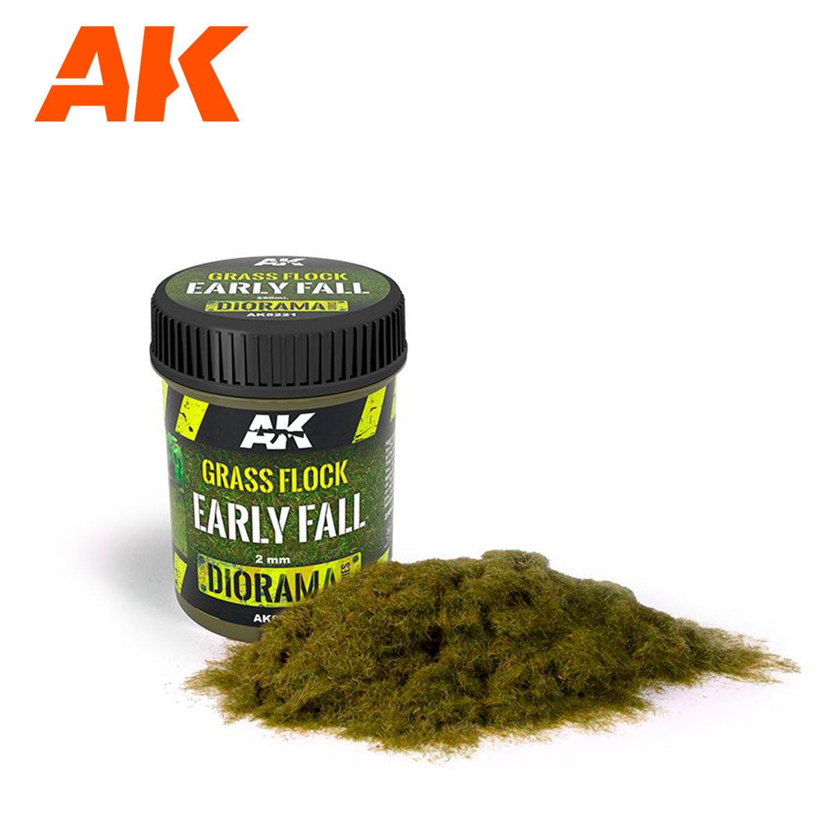 AK Interactive Grass Flock 2mm Early Fall 250ml Jar