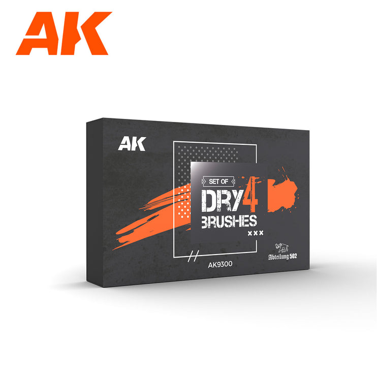 AK Interactive Dry Brushes Set of 4 Dry Brushes