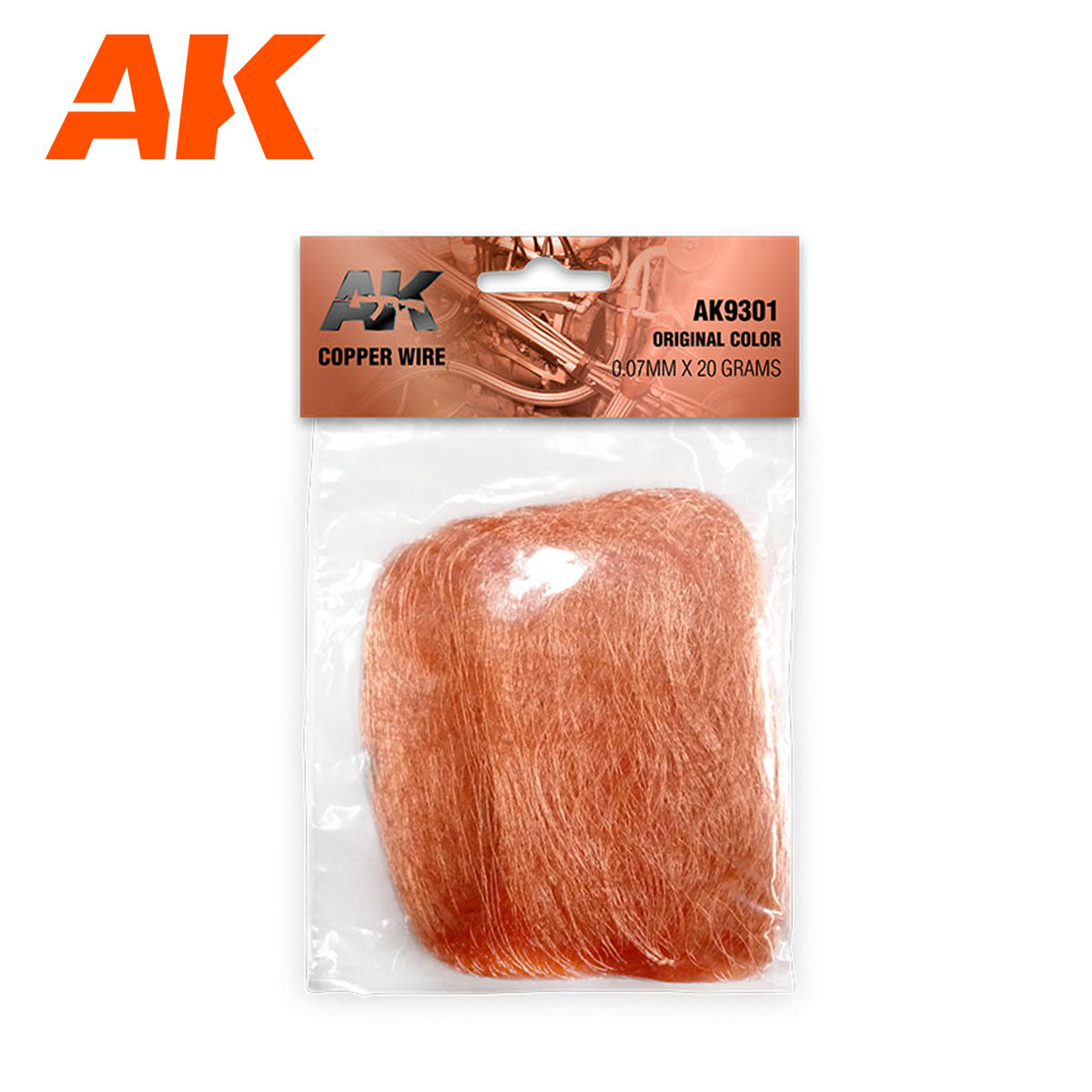 AK Interactive Copper Wire 0.07mm X 20 Grams Original Color