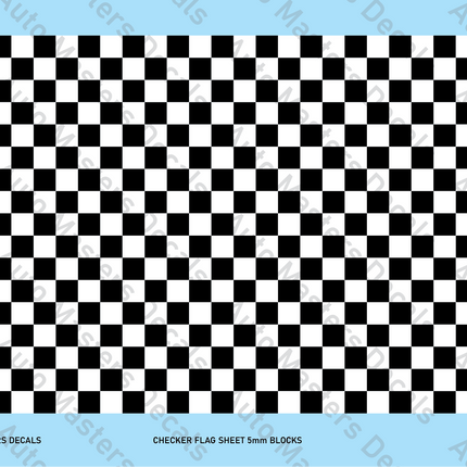 Auto Masters Decals Checkered Flag Sheet Decal Set 5mm Blocks