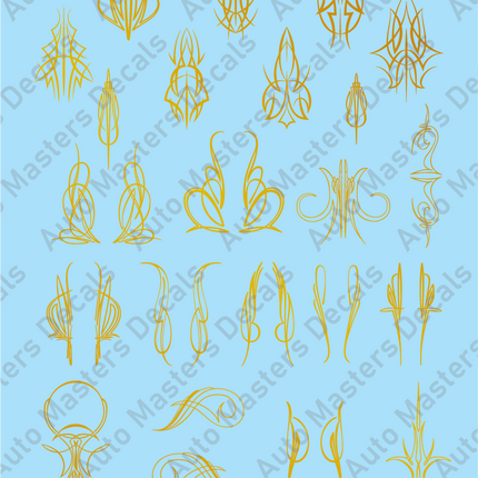 Auto Masters Decals Metallic Gold Pine Stripes